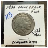 1935 BUFFALO NICKEL CLASHED DIES