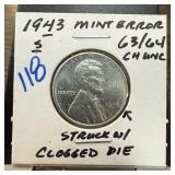 1943-S STEEL WHEAT PENNY CENT