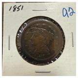 1851 LARGE CENT