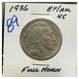 1936 BUFFALO NICKEL FULL ORN