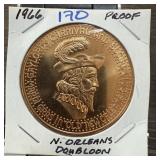 1966 PROOF NEW ORLEANS DOUBLOON TOKEN