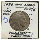 1936-D BUFFALO NICKEL WOW COIN / DOUBLE STRUCK