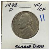 1938-D JEFFERSON NICKEL SCARCE DATE