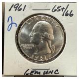 1961 WASHINGTON SILVER QUARTER UNC
