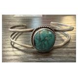STERLING SILVER TURQUOISE CUFF BRACELET