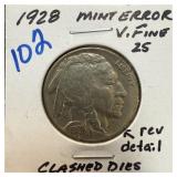1928 BUFFALO NICKEL CLASHED DIES