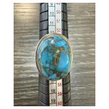 STERLING SILVER TURQUOISE CABOCHON RING