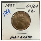 1937 WHEAT PENNY CENT HIGH GRADE