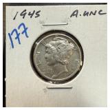1945 MERCURY SILVER DIME BETTER