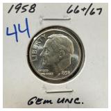 1958 ROOSEVELT SILVER DIME UNC