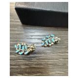 STERLING SILVER ZUNI NEEDLEPOINT EARRINGS