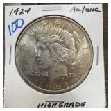 1924 PEACE SILVER DOLLAR HIGH GRADE