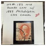 #183 JUMBO COPY 1883 PHILADELPHIA CDS CANCEL