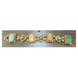 LARGE VINTAGE COSTUME BRACELET CAMEO ACCENTS