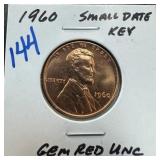 1960 WHEAT PENNY CENT SMALL DATE KEY UNC