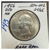 1956-D/D WASHINGTON SILVER QUARTER RPM-002