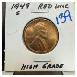 1949-S WHEAT PENNY CENT HIGH GRADE UNC