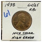 1938 WHEAT PENNY CENT HIGH GRADE