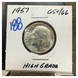 1957 ROOSEVELT SILVER DIME