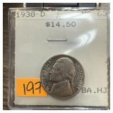 1938-D JEFFERSON NICKEL HIGH GRADE