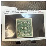 1916 SOUND SCARCE ISS 72 CENT WINE TAX REVENUE