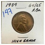 1939 WHEAT PENNY CENT HIGH GRADE
