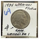 1934 BUFFALO NICKEL WDDO-001