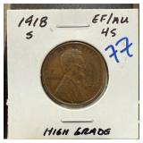1918-S WHEAT PENNY CENT HIGH GRADE