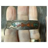 NAVAJO STERLING SILVER CORAL BRACELET