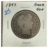 1897 BARBER SILVER HALF DOLLAR