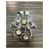 STERLING SILVER FLORAL BROOCH / PIN