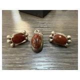 STERLING SILVER EARRINGS & PENDANT