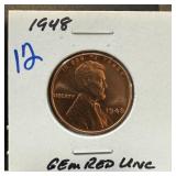 1948 WHEAT PENNY CENT GEM RED UNC