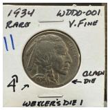 1934 BUFFALO NICKEL RARE WDDO-001