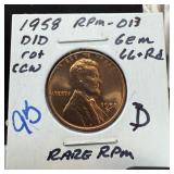 1958-D/D WHEAT PENNY CENT RPM-013