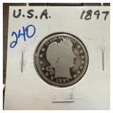 1917 BARBER SILVER QUARTER