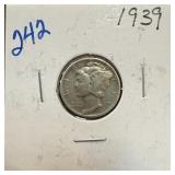 1939 MERCURY SILVER DIME