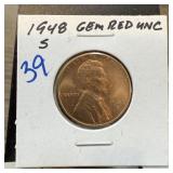 1948-S WHEAT PENNY CENT RED UNC