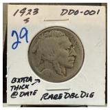 1923-S BUFFALO NICKEL DDO-001 DOUBLE DIE