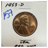 1953-D WHEAT PENNY CENT UNC