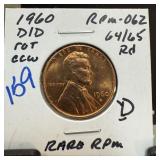 1960-D/D MEMORIAL PENNY CENT RPM-062