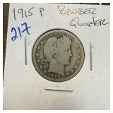 1915 BARBER SILVER QUARTER