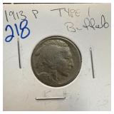1913 TYPE 1 BUFFALO NICKEL