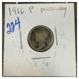 1916 MERCURY SILVER DIME