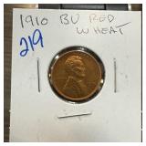 1910 BU RED WHEAT PENNY CENT