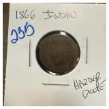 1866 INDIAN HEAD PENNY CENT