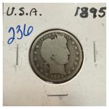 1895 BARBER SILVER QUARTER