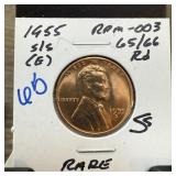 1955-S/S WHEAT PENNY CENT RPM-003 RARE