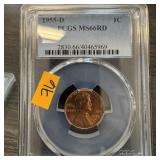 1955-D PCGS WHEAT PENNY CENT MS66RD