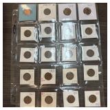 SHEET OF MIXED DATE WHEAT PENNIES CENTS